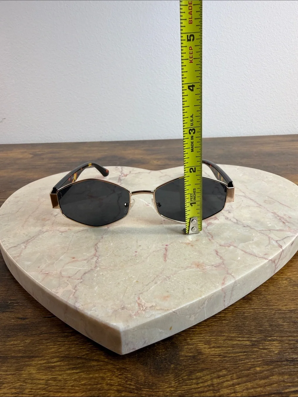 Gold Frame Black Lens Women's Sunglasses